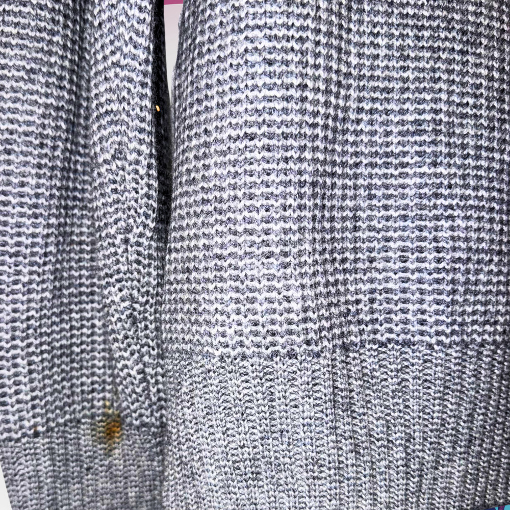 J. CREW Men's Waffle Crewneck Cashemere Sweater in Charcoal - M - Picture 5 of 13